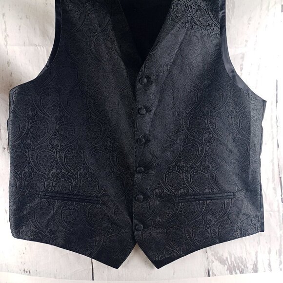 Moss 1851 Black Paisley 6 Button Men's Dress Vest Size XL - Picture 4 of 14